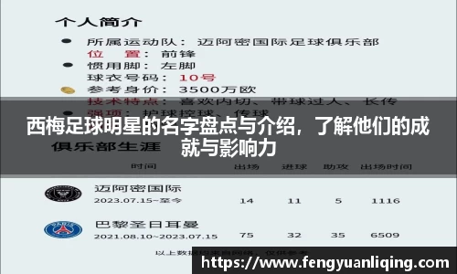 西梅足球明星的名字盘点与介绍，了解他们的成就与影响力
